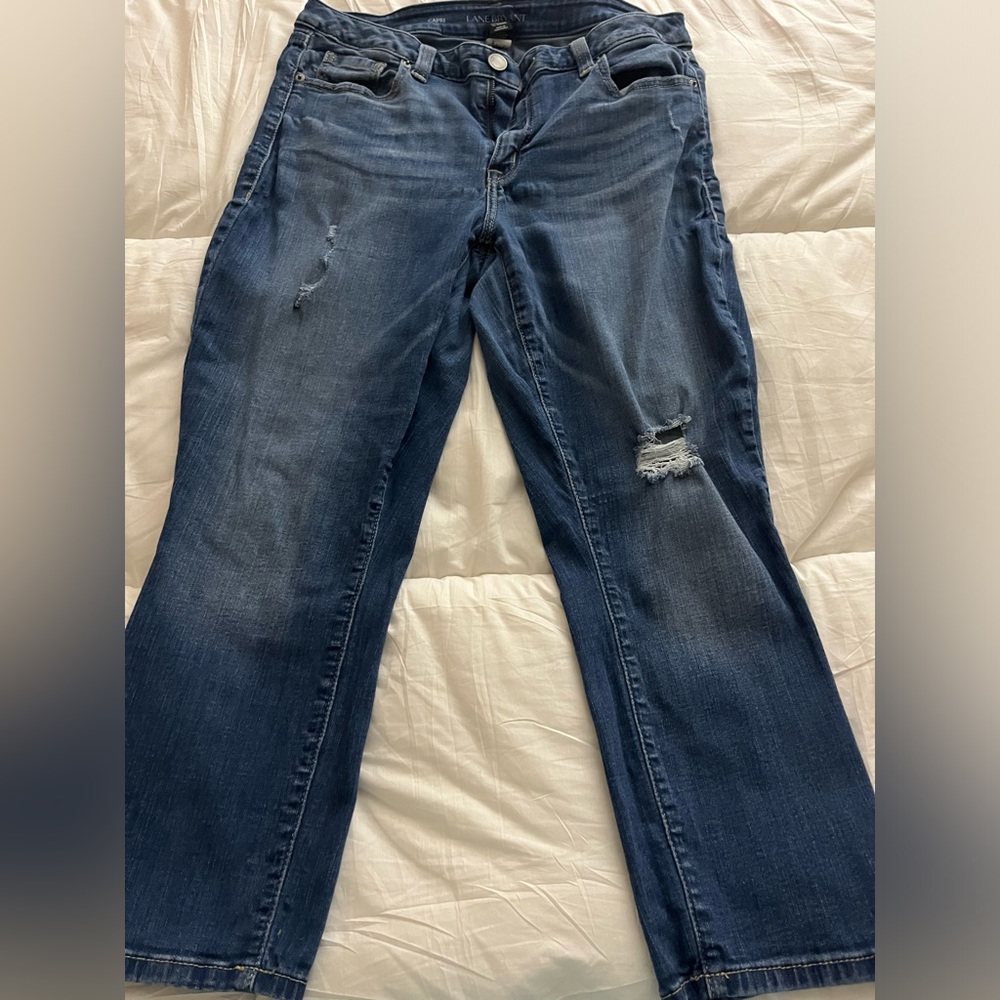 Lane Bryant dark wash capri jeans